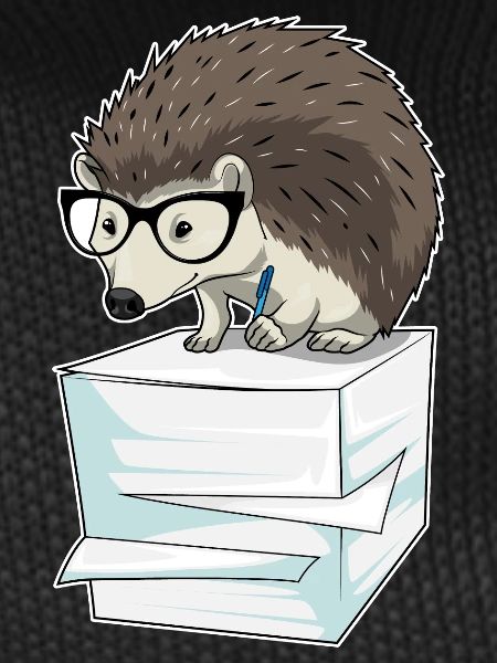Hedgehog Secretary Paper Stack Office