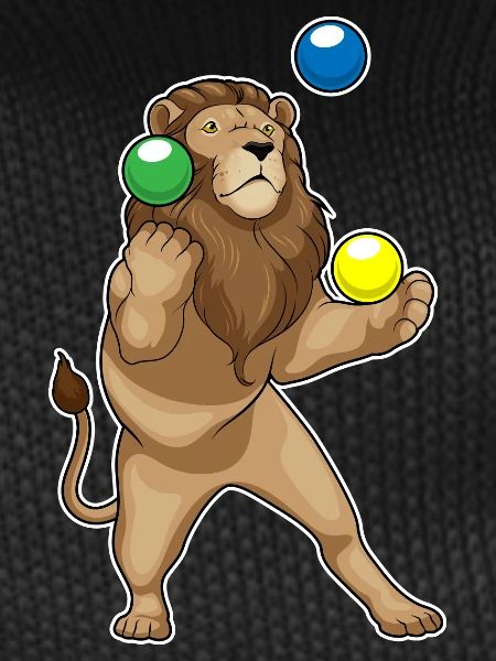 Lion juggler juggling