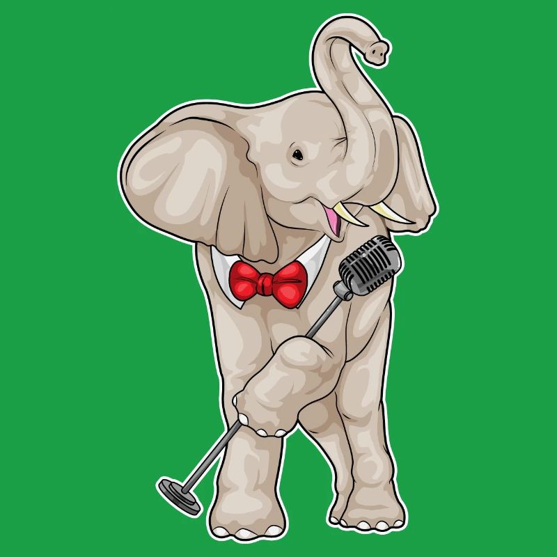 Elephant Singer Microphone Singing
