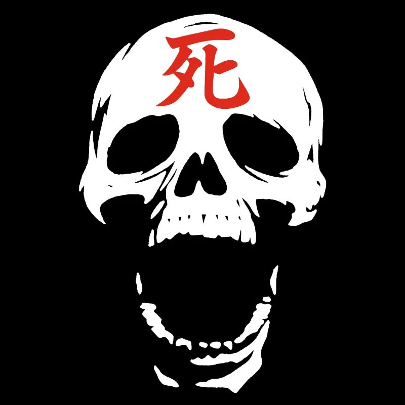 Le crâne blanc et la mort rouge