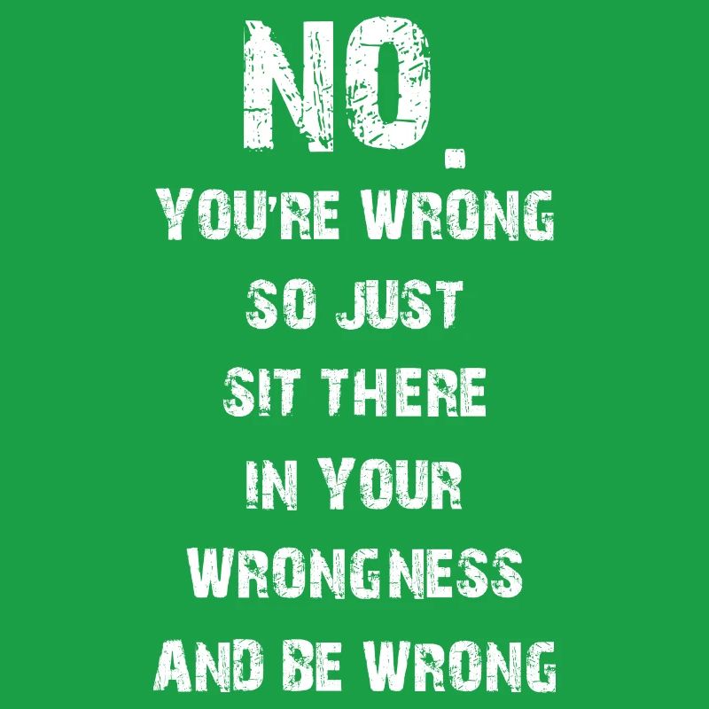 no you're wrong so just sit there your wrongness