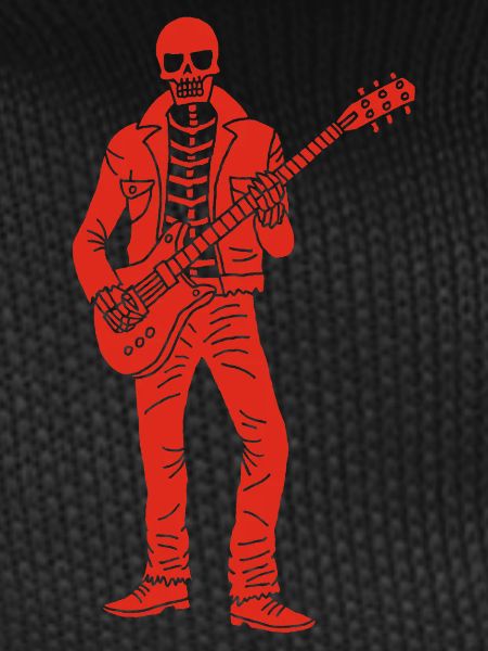 Squelette guitariste (rouge)