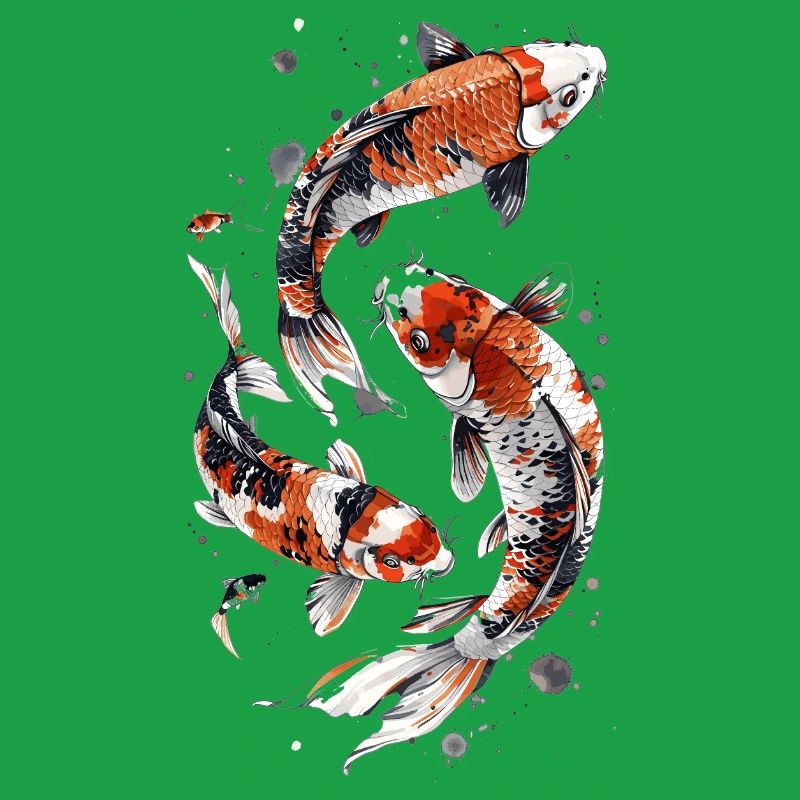 Conception astucieuse de poisson Koi, conception élégante de Koi