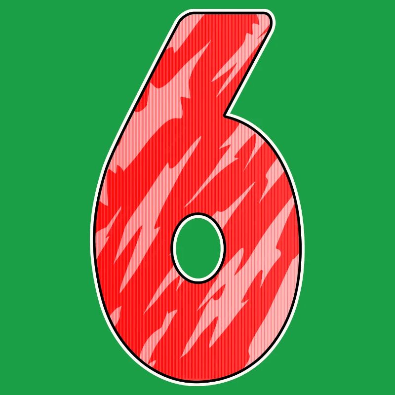 Number 6 Pattern Red
