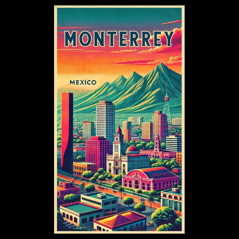 Monterrey Mexiko Retro Design