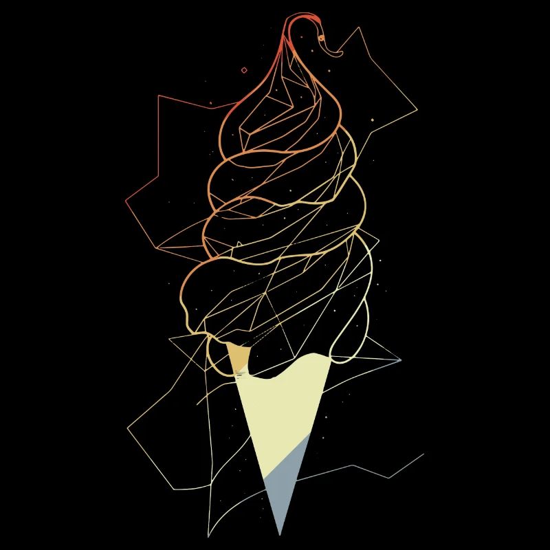 Vintage Ice Cream Cone Sketch