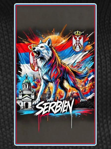 Serbia wolf national flag design