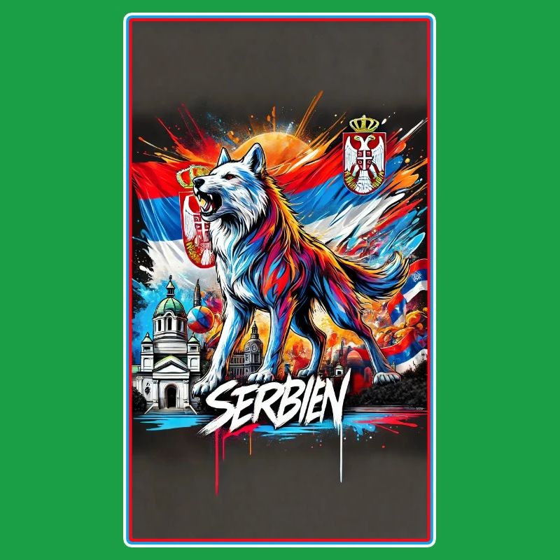 Conception du drapeau national du loup de Serbie