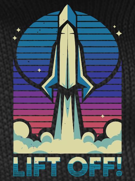 Retro Rocket Launch Illustration