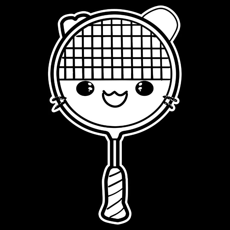 Raquette de badminton style bande dessinée
