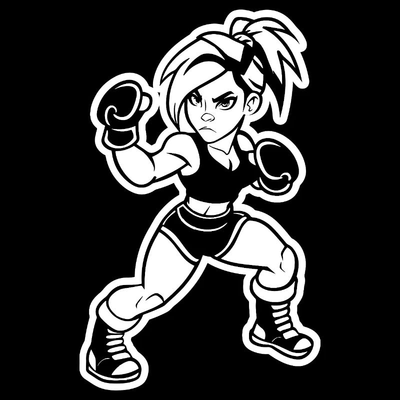 Style de dessin animé Kickboxer