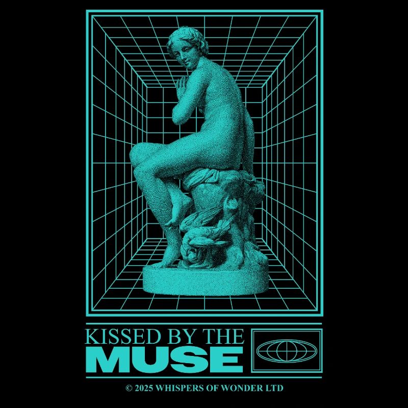 Neon statue in cyberspace