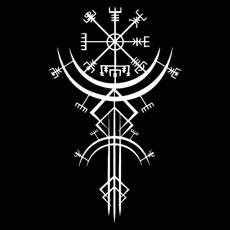 Weißes Symbol eines Wikinger-Kompasses