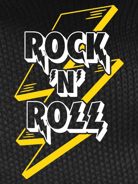 Rock'N'Roll Text Logo With Lightning