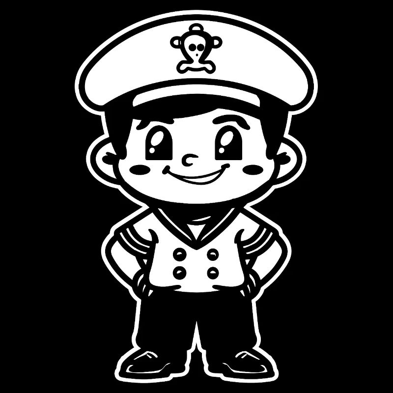 Petit Capitaine à la voile Dessin animé