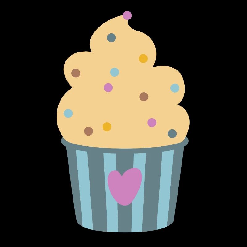 Crème glacée Coeur Rayé Confettis Dots Muffin