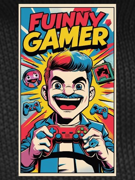 Funny Gamer Cartoon Design