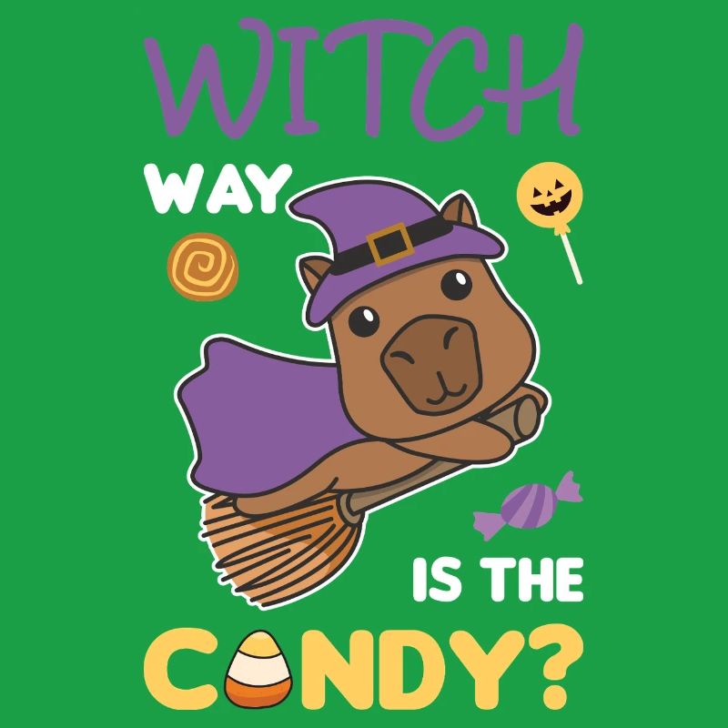 Capybara Hexen Witch way is the candy Happy