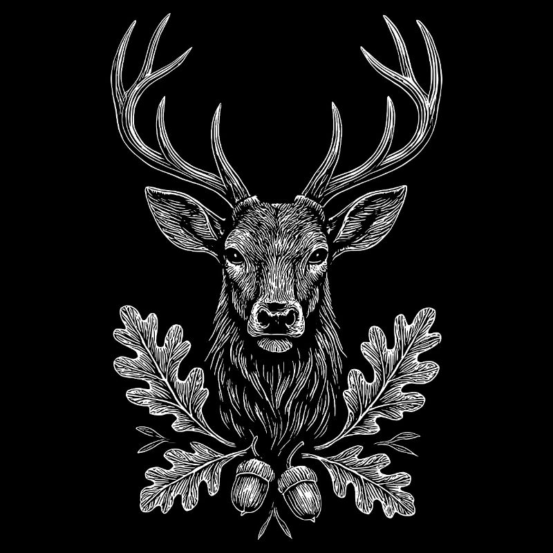 Deer Sketch Drawing Hunter Hunting Acorn Wild