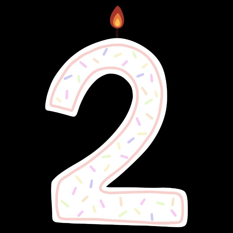 Bougie d’anniversaire numéro deux graphique
