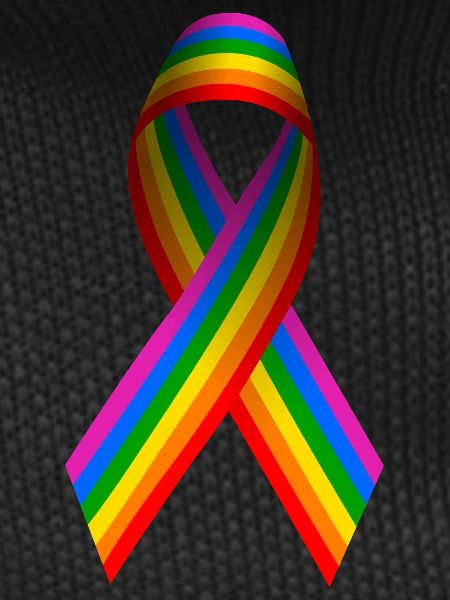 Rainbow flag as a bow