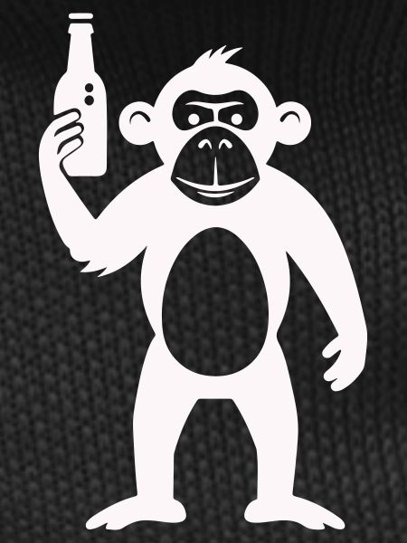 Humorous monkey with bottle