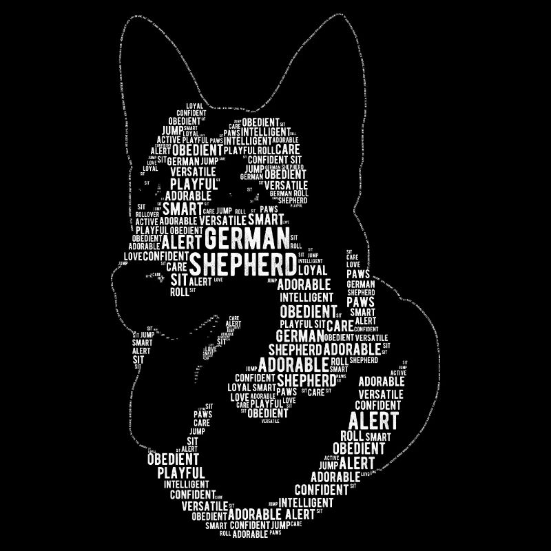 Deutscher Schäferhund Wort Kunst Geschenk
