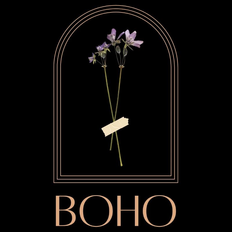 Boho flower bouquet in arch frame