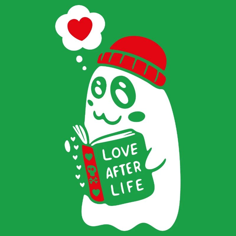 Cute Ghost Reading Romantic Book