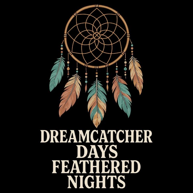 Feather And Dream Boho Festival Spiritual Pattern