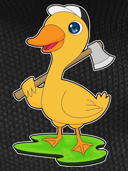 Duck Lumberjack Axe Forest