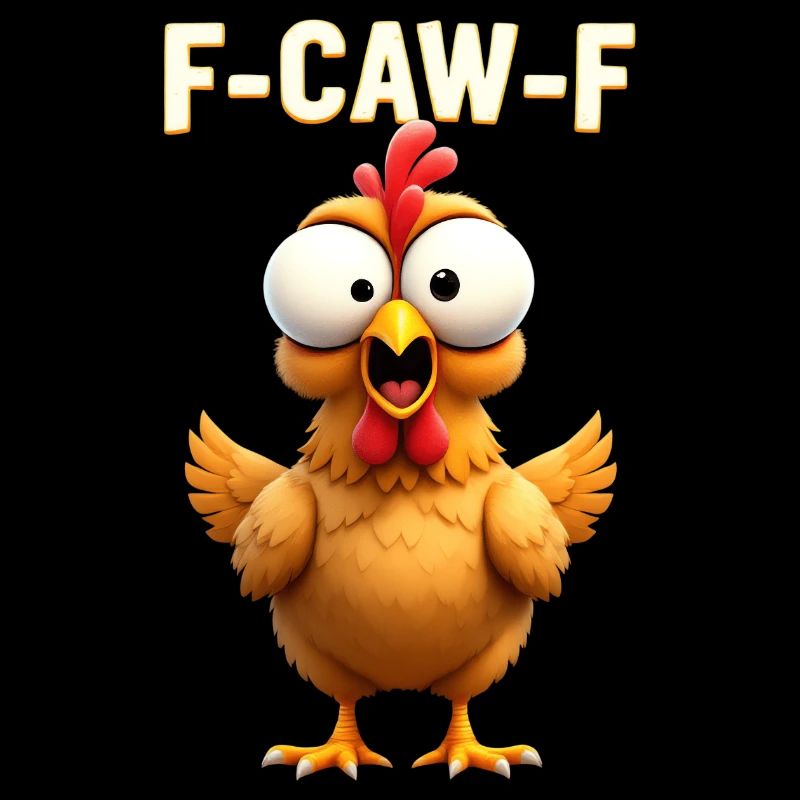 F Caw F Funny Chicken Meme Cartoon Saying