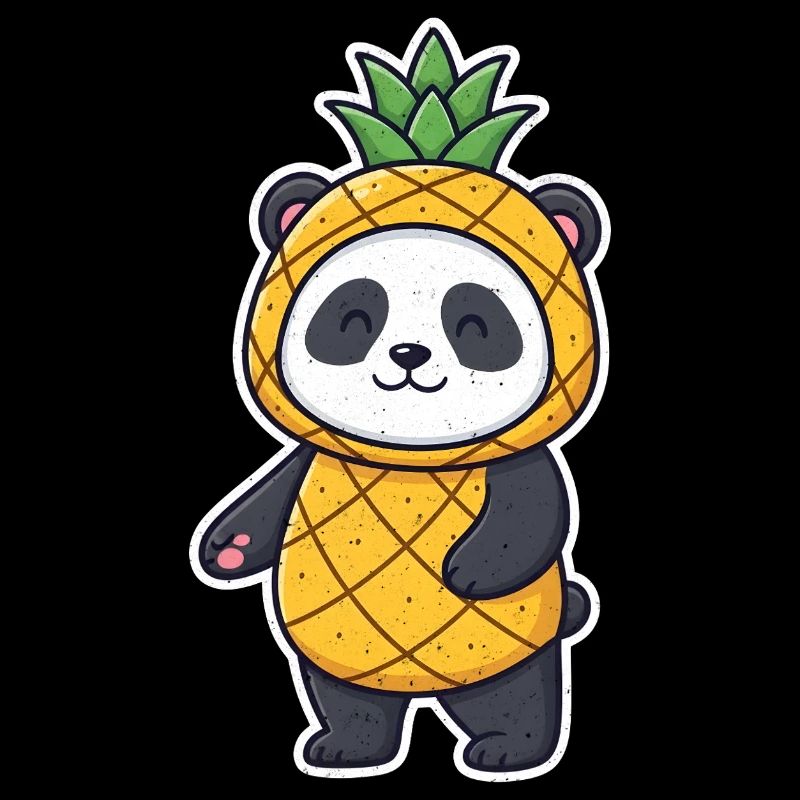 Panda Ananas T-Shirt Lustig Comic Geschenk Tier