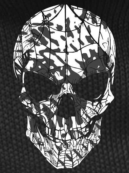 Skull Camouflage Pattern Black White