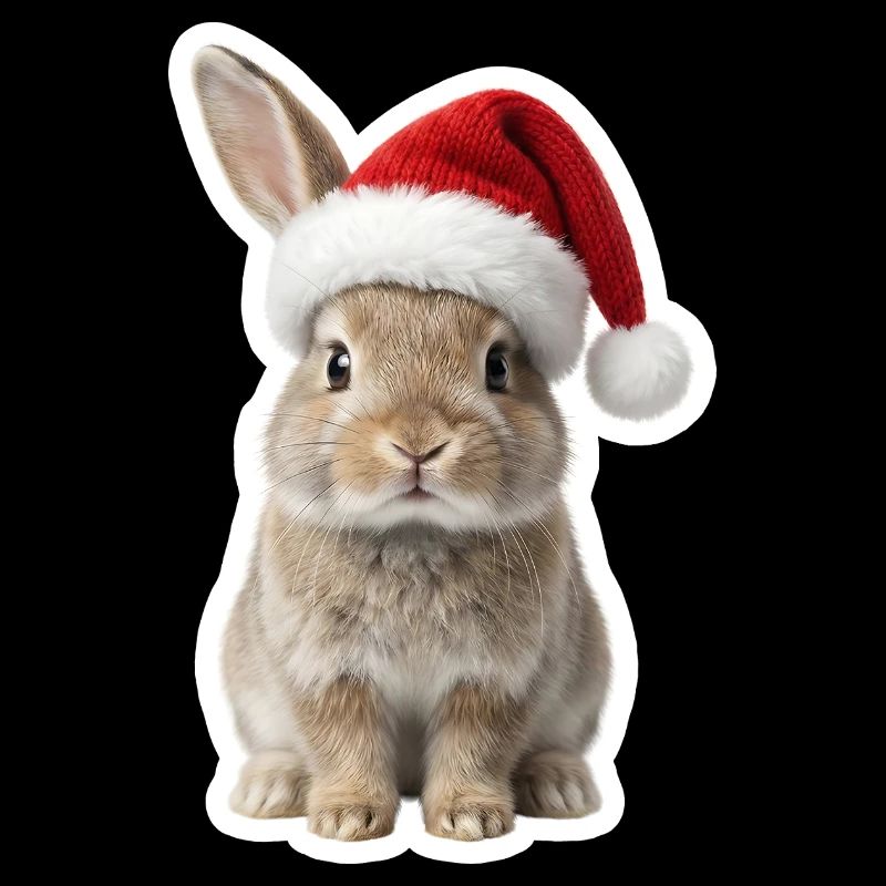 Joli lapin avec chapeau - Lapin de Noël
