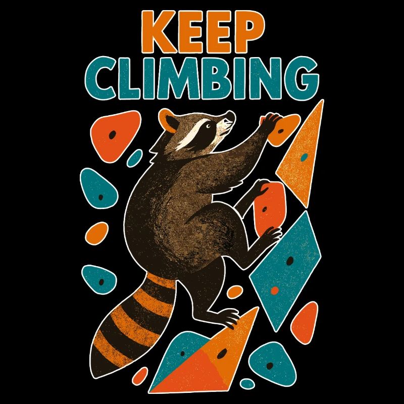 Bouldering Raccoon Keep Climbing Motivation