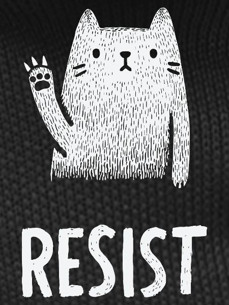 Waving White Cat Illustration