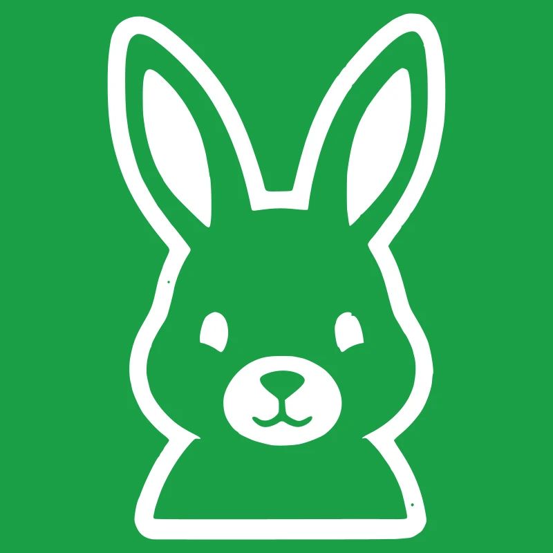 Bunny Head Outline Comic Sticker Vector
