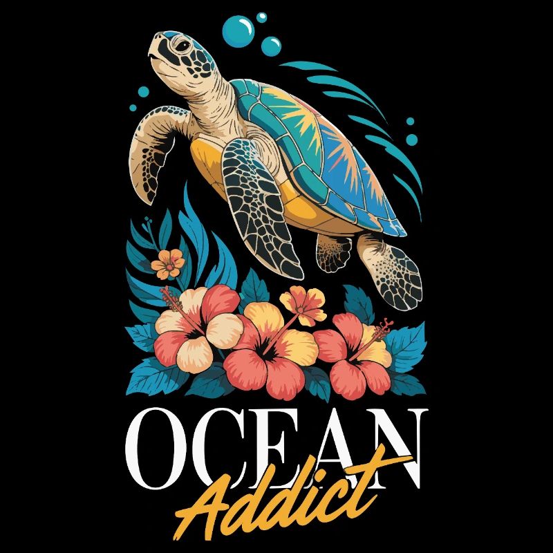 Sea Turtle Ocean Addict Design