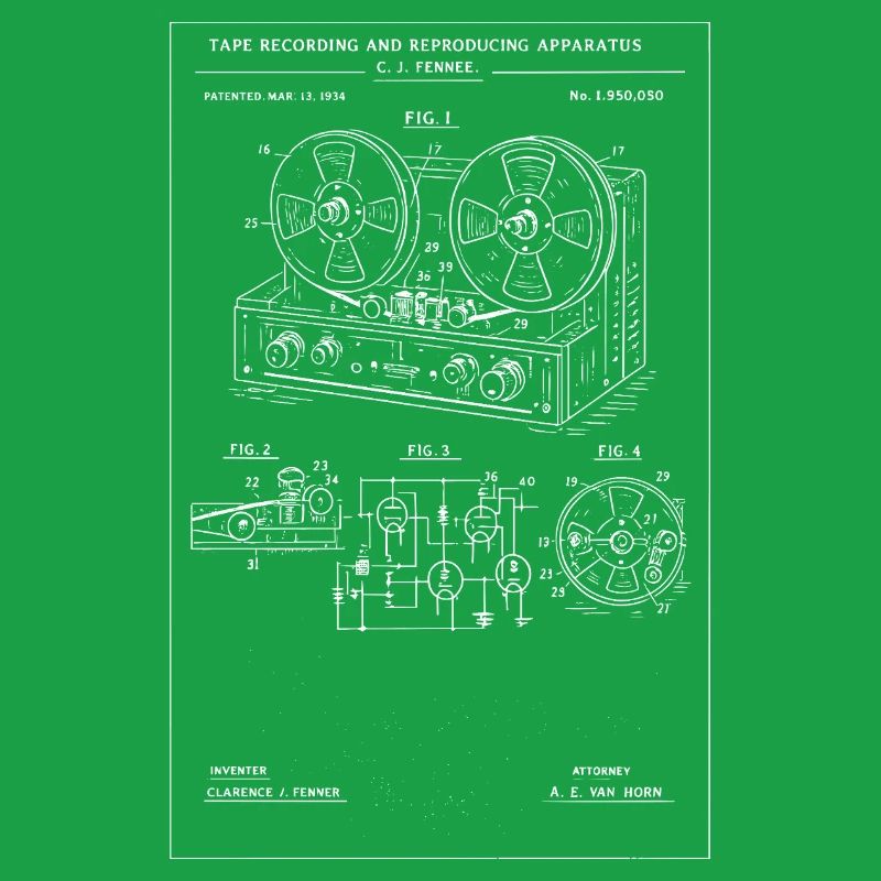 Plan vintage de magnétophone à bobine