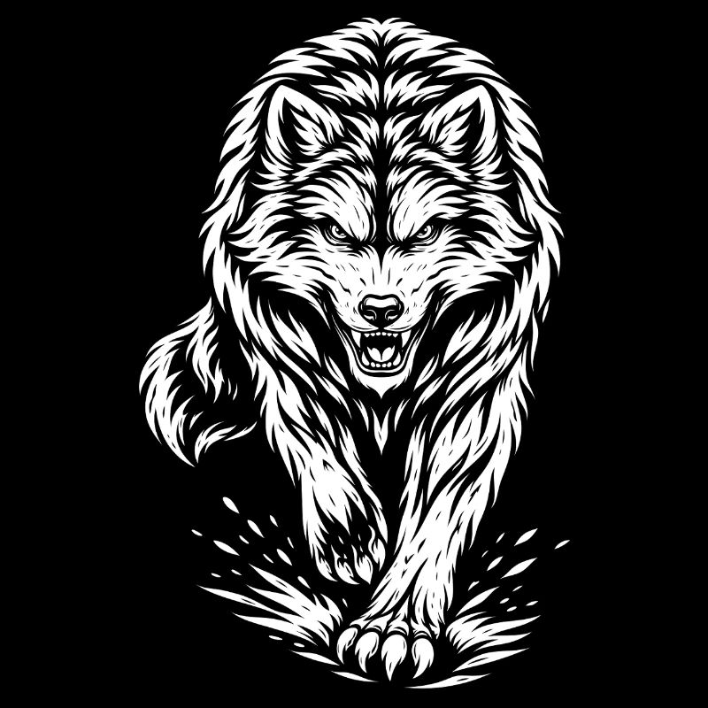 Laufender Wolf – Mystisches Wildtier Motiv