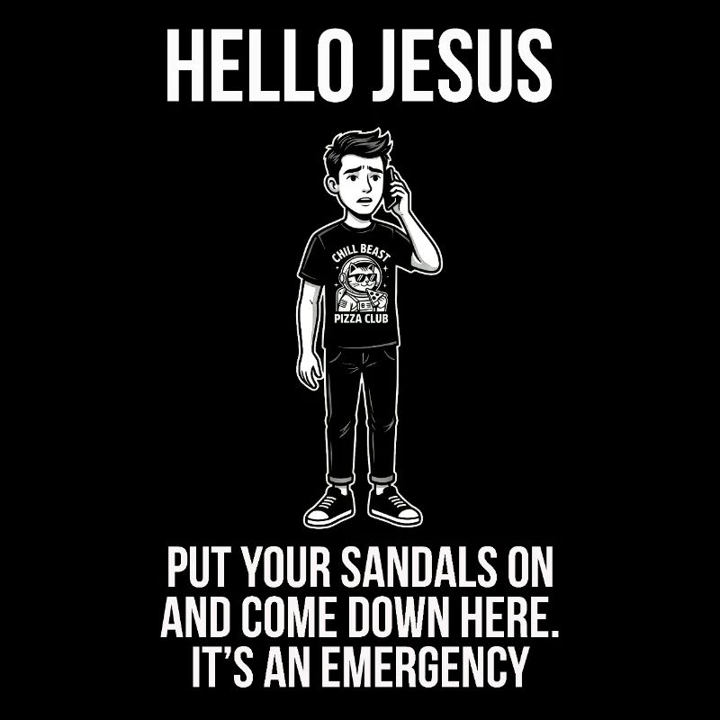 Hallo Jesus – Lustiges Internet-Meme – Düster