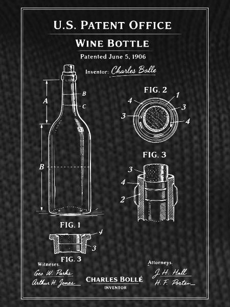 Wine Bottle Blueprint Patent