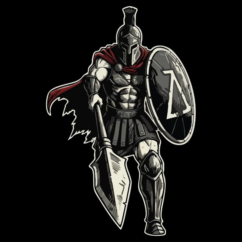 Vétéran Spartiate Combat Lance Bouclier Mascotte