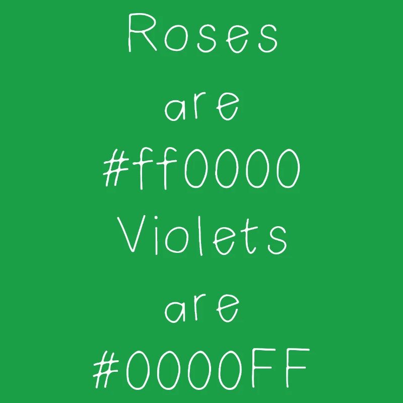 Blague sur le code couleur hexadécimal pour développeurs, codeurs et web...