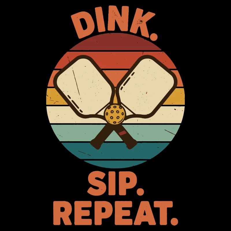 Pickleball Funny Player Dink Sip Repeat Play