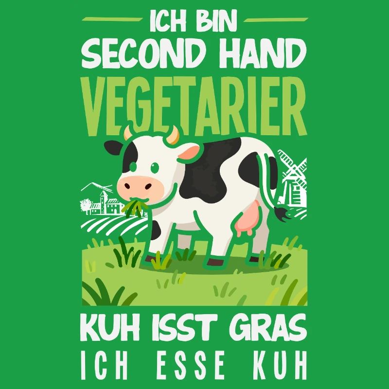Second Hand Vegetarier Kuh Isst Gras Fleisch