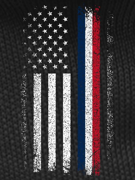 Distressed Flag: Blue Red Line