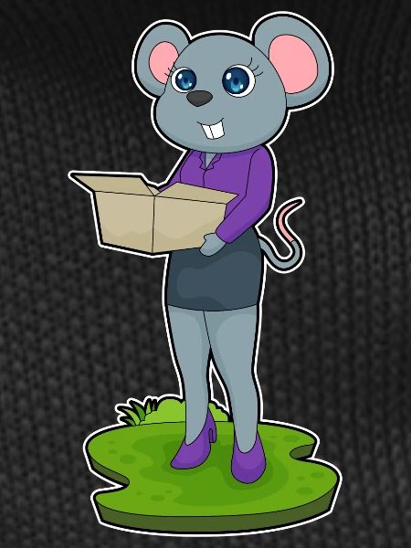 Mouse Secretary Cardboard Office