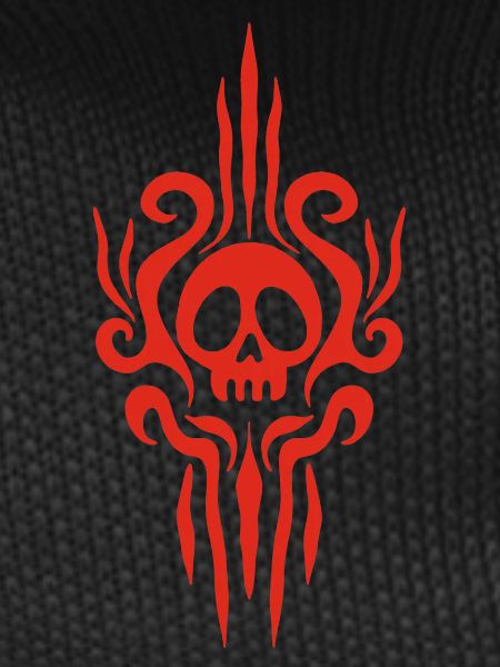 Red skull and tattoo